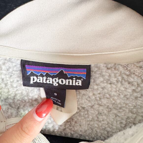 Patagonia Oatmeal Cream Quarter Zip Better Sweater Fleece Pullover Jacket Small - Picture 3 of 7